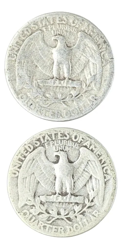 Lot of 2 Silver Washington Quarters - 1941, 1946 - 2