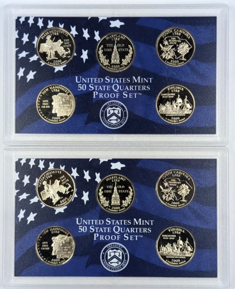 Lot of 2- 2000 US Mint 50 State Quarter Proof Set: _
