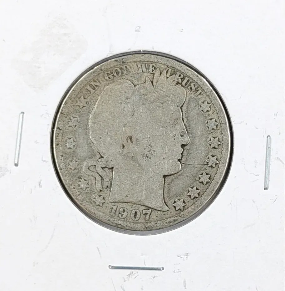 1907 Silver Barber Half Dollar (1 of 2)