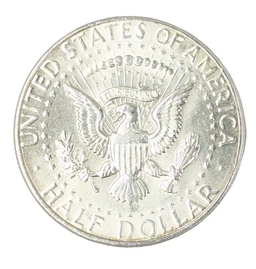 1964 Uncirculated Silver John F Kennedy Half Dollar - 2