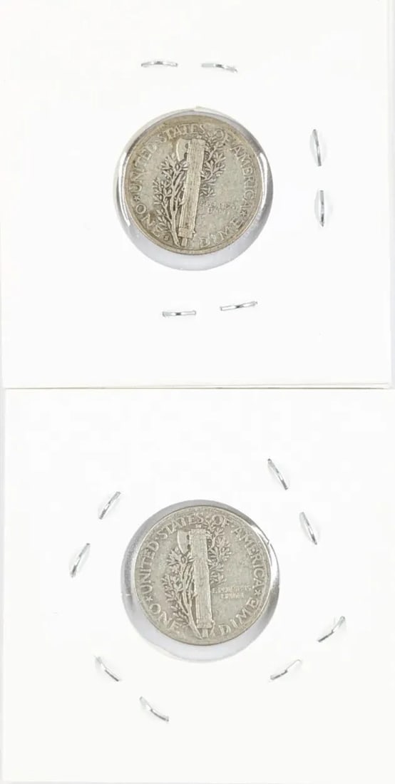 Lot of 2 Silver Mercury Dimes - 1940-S, 1944 - 2