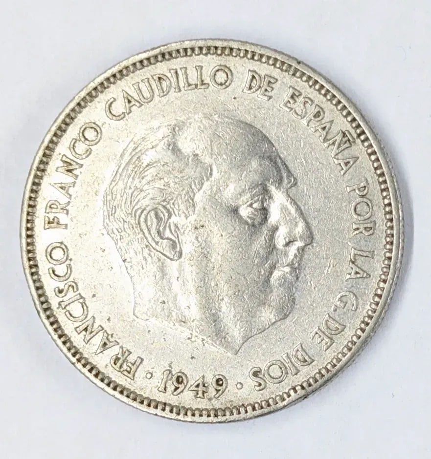 1949 Spain 5 Peseta Coin: _