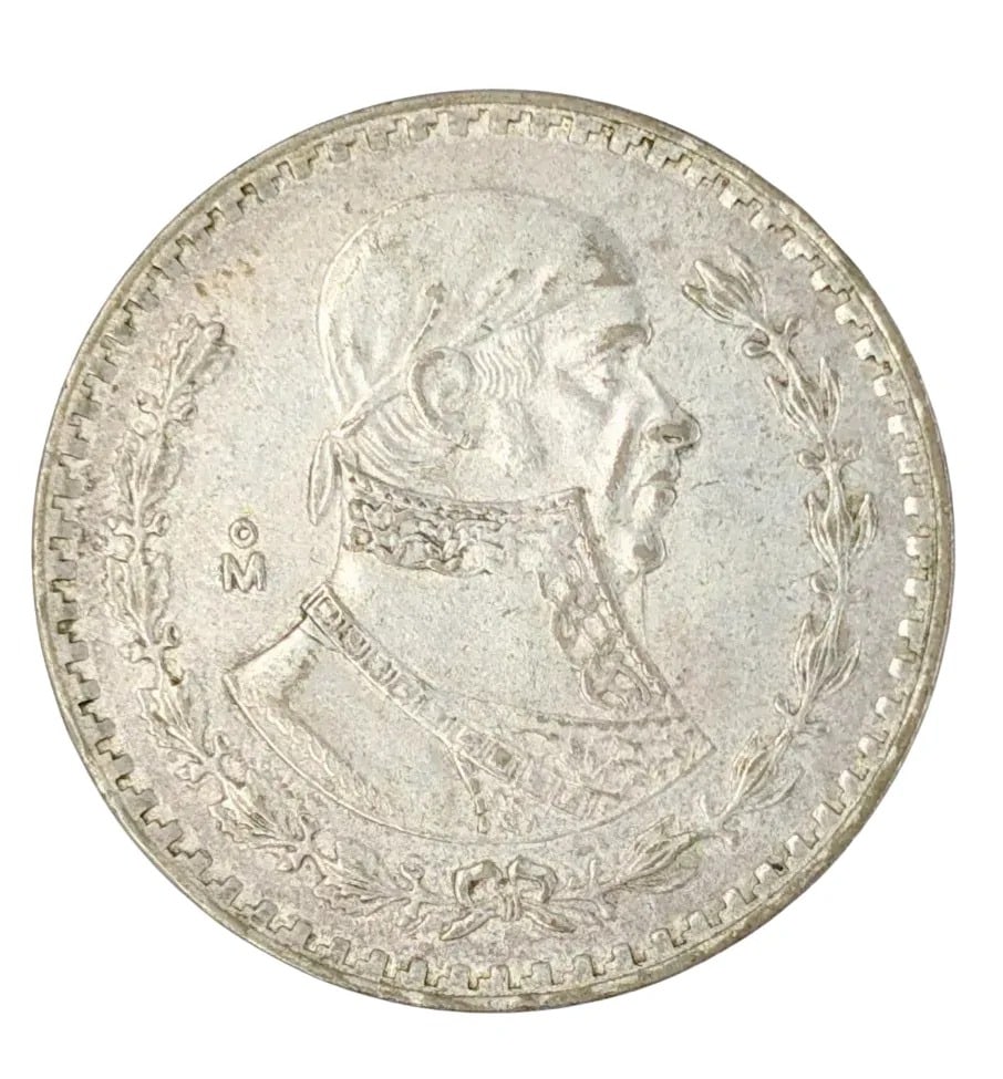 1959 Silver Mexican 1 Peso Coin: 10% Silver