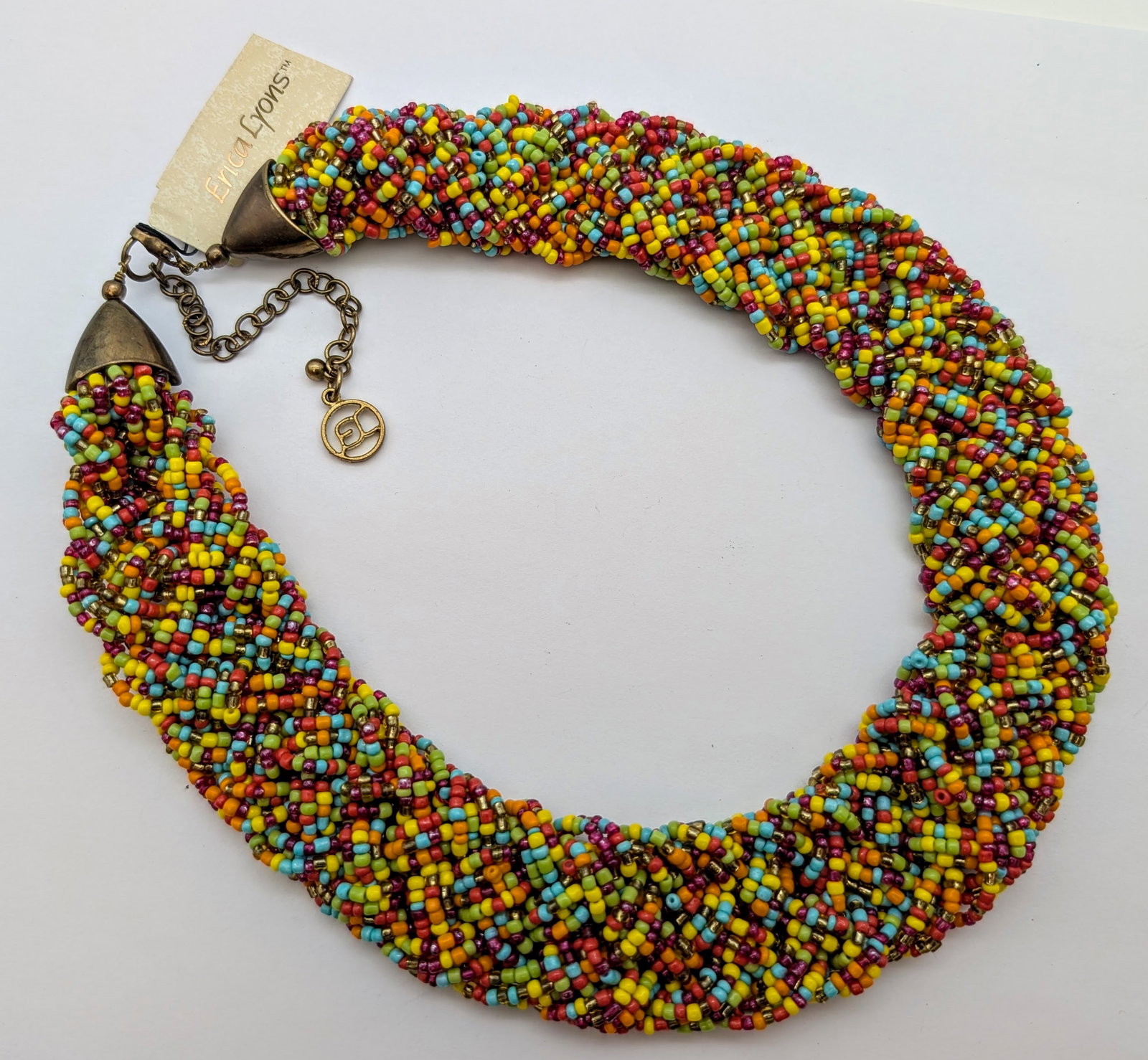 Erica Lyons Chunky Braided Beaded Necklace and Beaded Bracelet - 2
