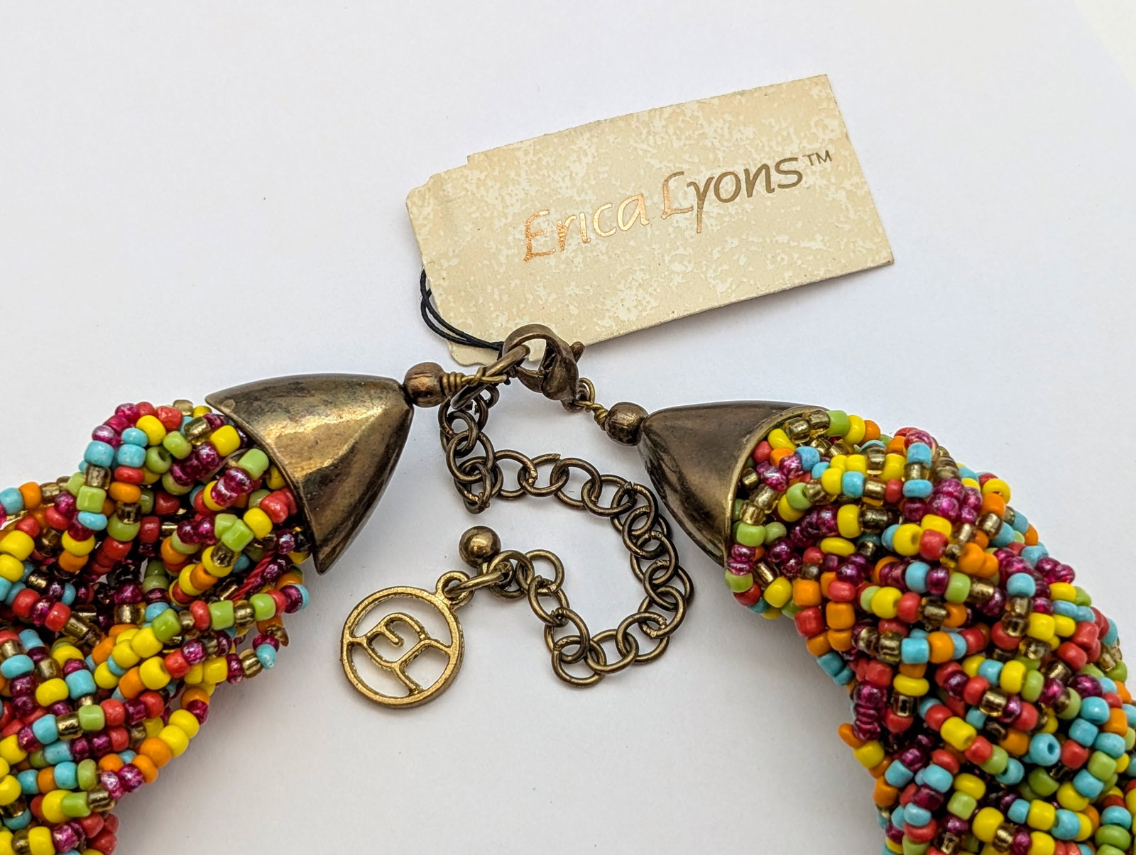 Erica Lyons Chunky Braided Beaded Necklace and Beaded Bracelet - 4