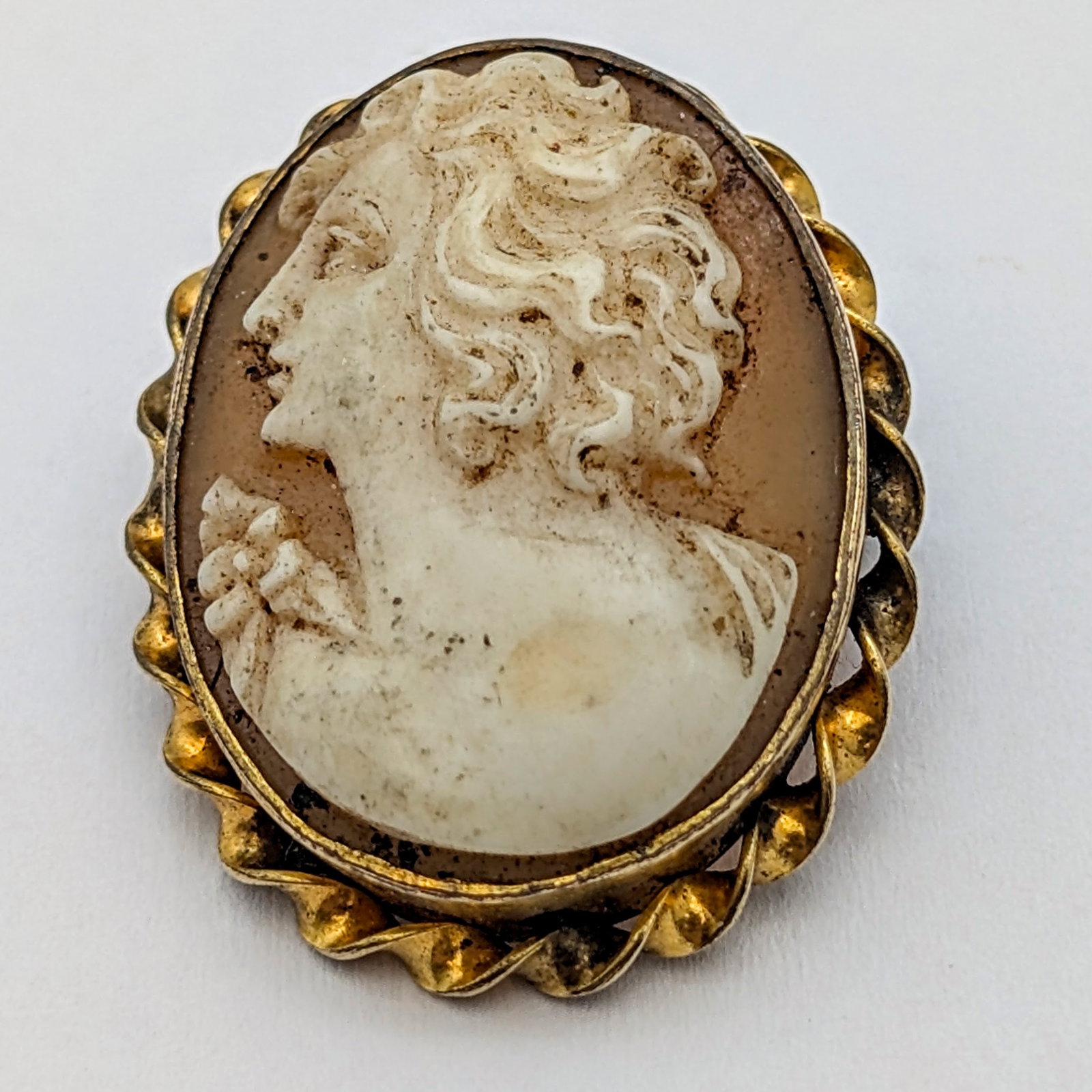 Vintage Gold Filled Cameo Brooch: _