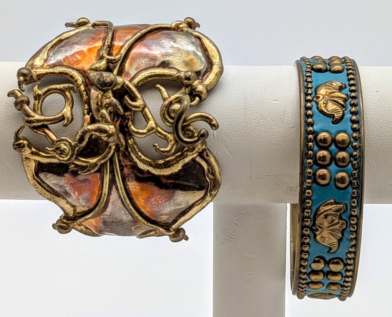 Lot of 2 Ornate Statement Cuff Bracelets - 2