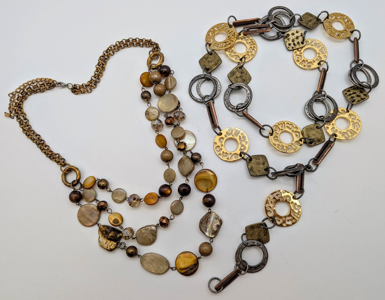 Lot of 2 Beaded Statement Necklaces: _