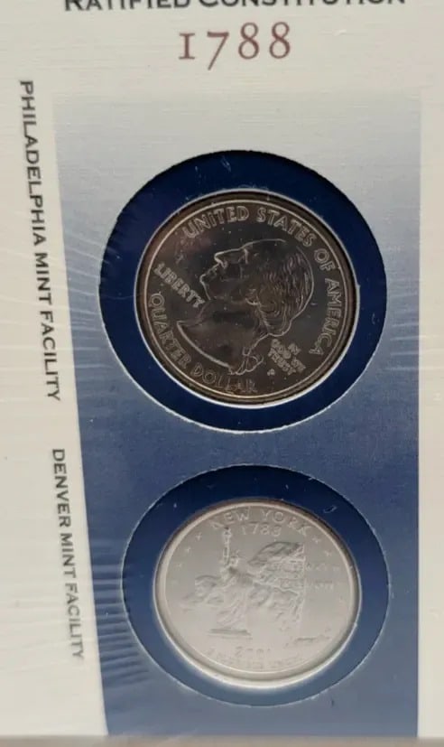 2000 US Mint First Day Issue State Quarter Coin Set- New York - 2