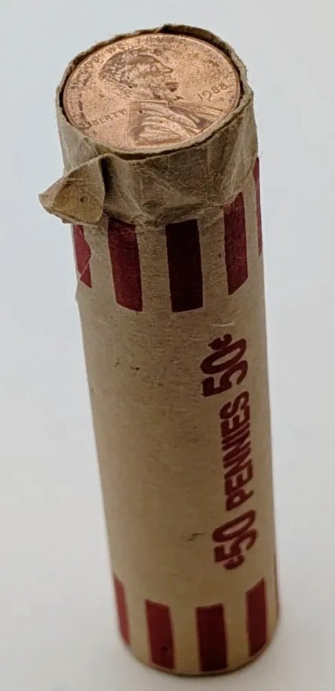 Roll of 50 Mixed Dates Lincoln Cents: _