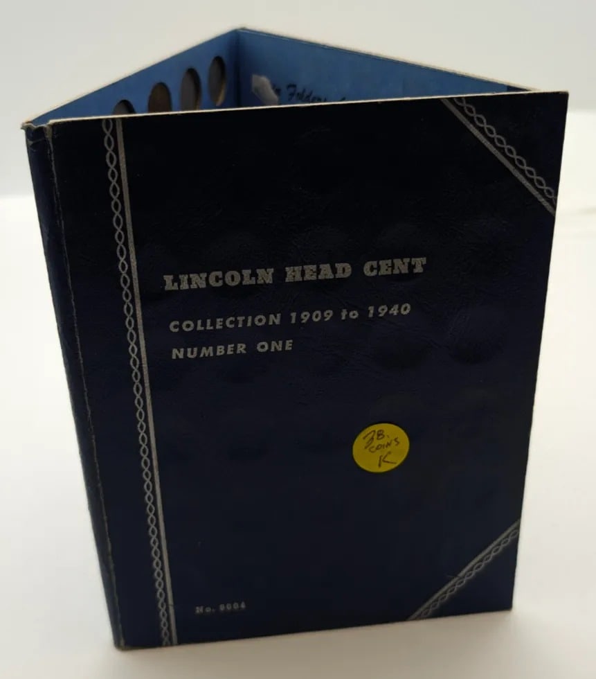 Whitman Lincoln Head Cent Coin Album Number One: w/ 38 Coins