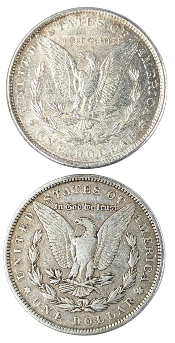Lot of 2 Morgan Silver Dollars - 1889, 1890 - 2