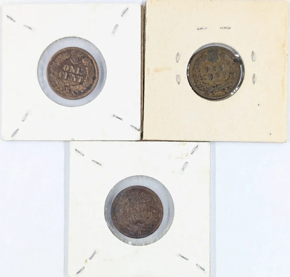 Lot of 3 Indian Cents- 1902, 1904, 1905 - 2