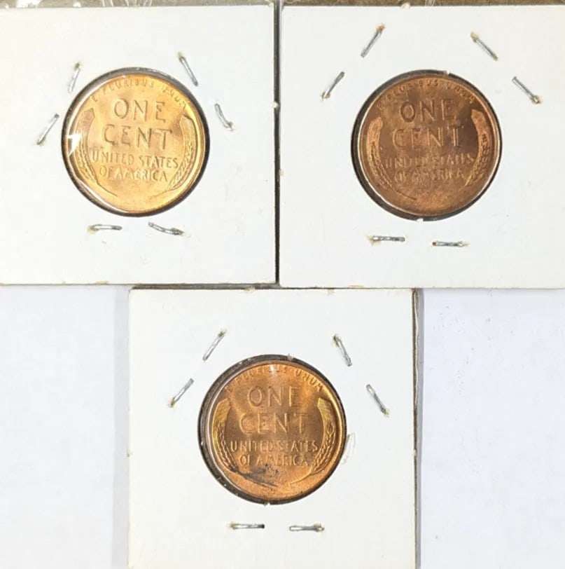 Lot of 3 Wheat Cents- 1944-S, 1945-S, 1945-D - 2