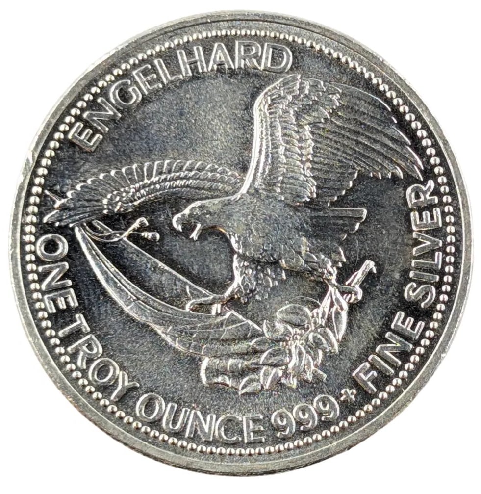 1 Ounce Fine .999 Silver Round-1985 The American Prospector - 2