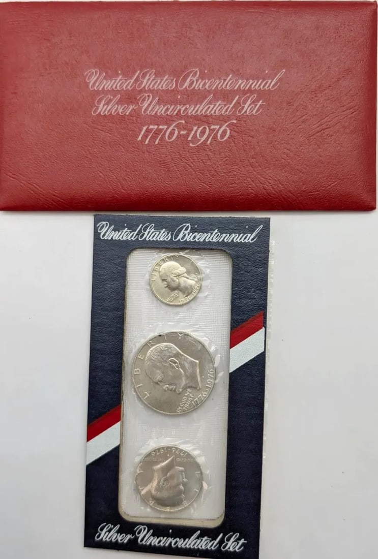 1976 US Mint Bicentennial Silver Uncirculated 3-Coin Set (1 of 2)