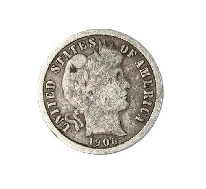 1906 Silver Barber Dime: _