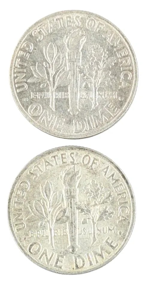 Lot of 2 Uncirculated Silver Roosevelt Dimes - 1960, 1964 - 2