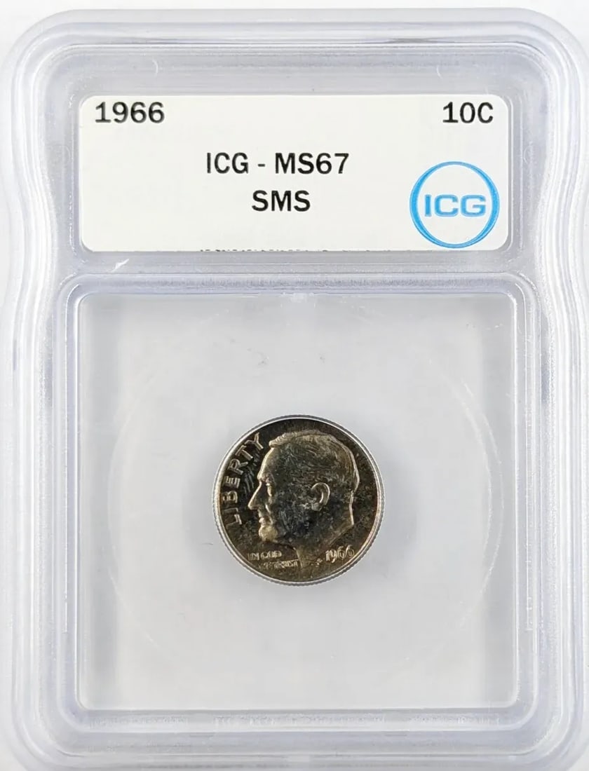 ICG 1966 MS67 Roosevelt Dime: _