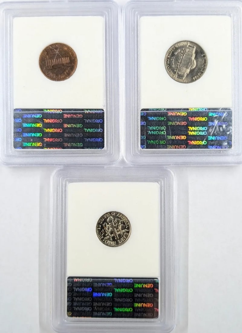 Lot of 3 INB BU Coins- 1965 Lincoln, 1968-S Jefferson, 1985 Roosevelt - 2