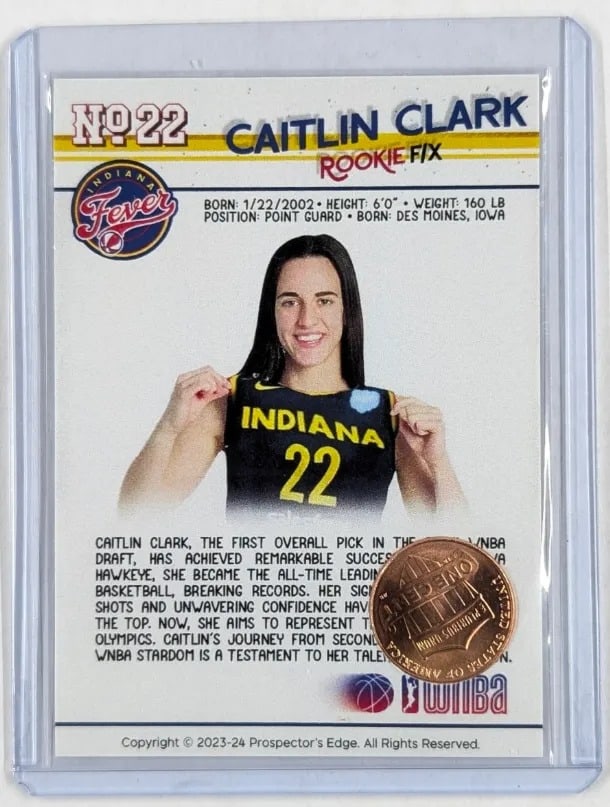 Caitlin Clark Rookie F/X Trading Card w/ 2025 Lincoln Cent - 2