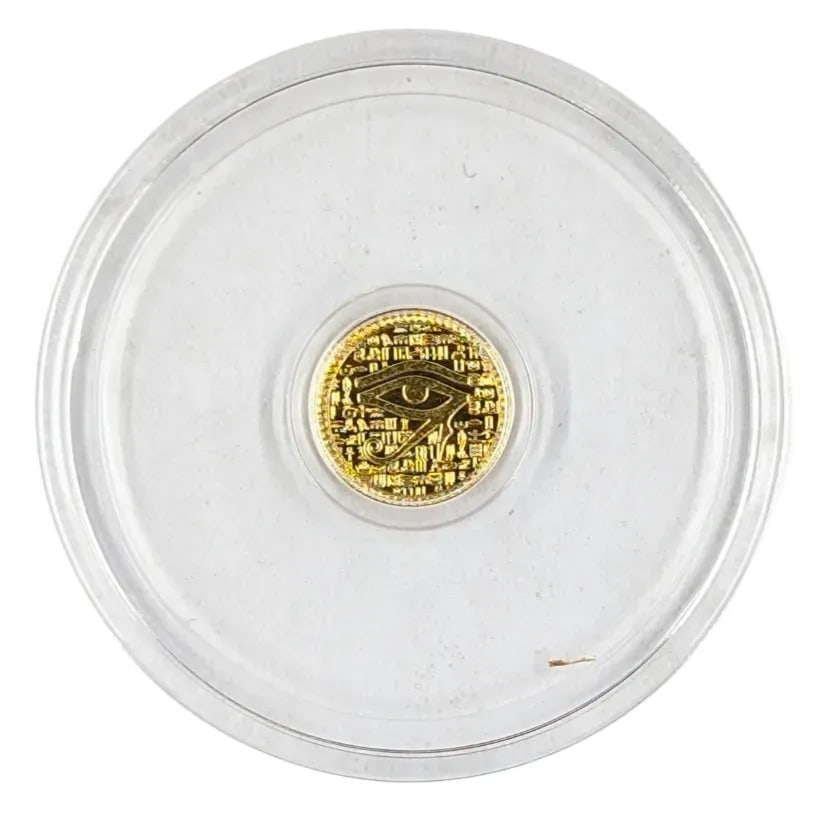 1/500th oz .999 Fine Gold Round- Monarch Egyptian Eye of Ra.: _