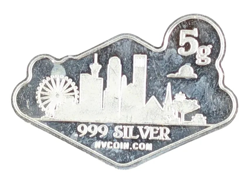 5 gram Fractional Vegas Silver - Fine .999 Silver - 2