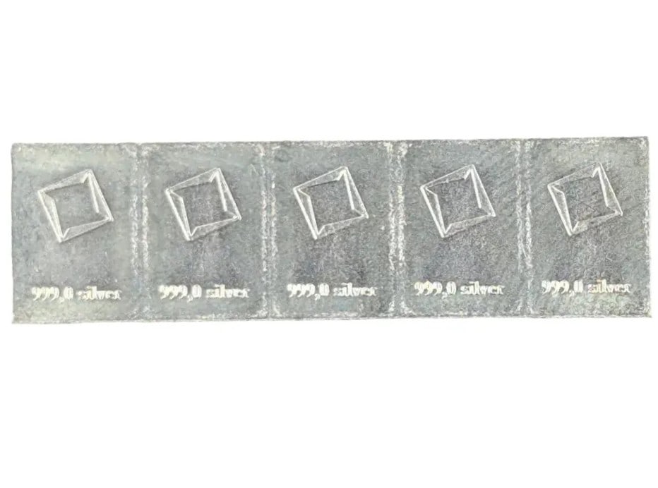 Lot of 6- 1 Gram .999 Fine Silver Valcambi Bars - 2