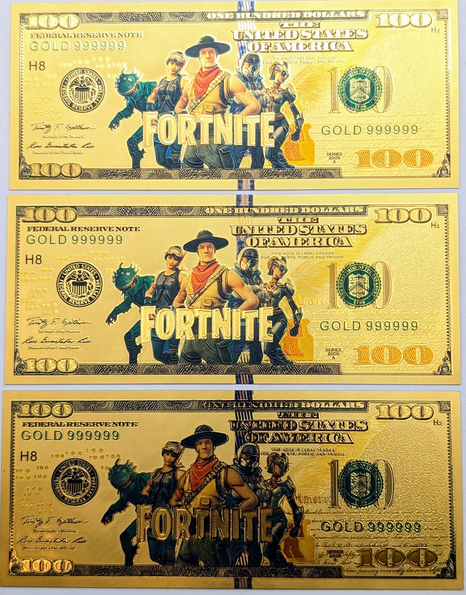 Lot of 3 Gold Foils- Fortnite: _