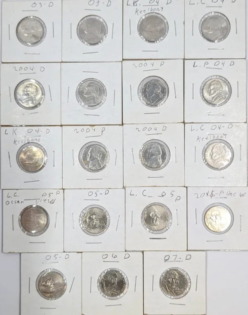 Large Lot of 19 Jefferson Nickels- 2003-2007: Most Uncirculated