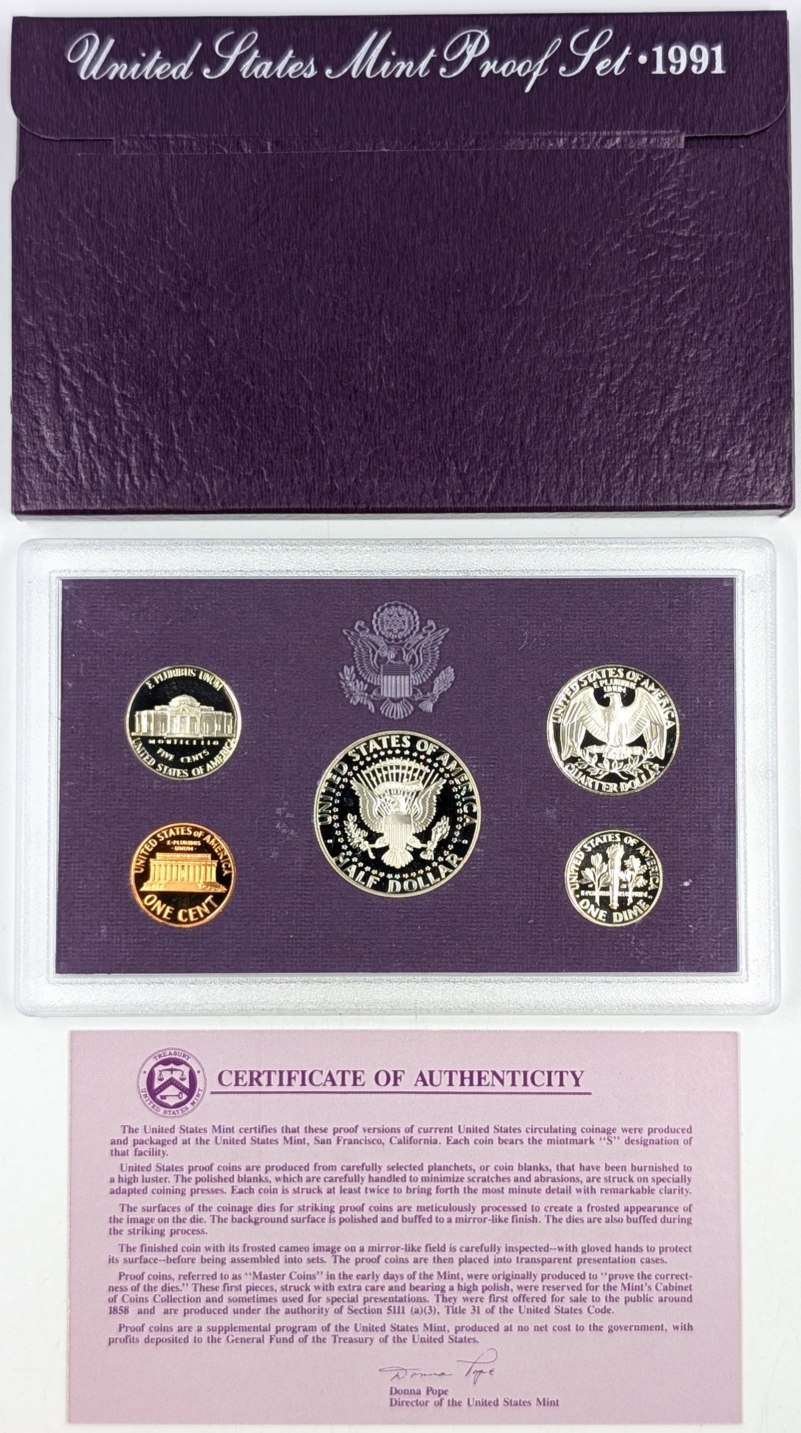 1991 US Mint Proof Coin Set - 2
