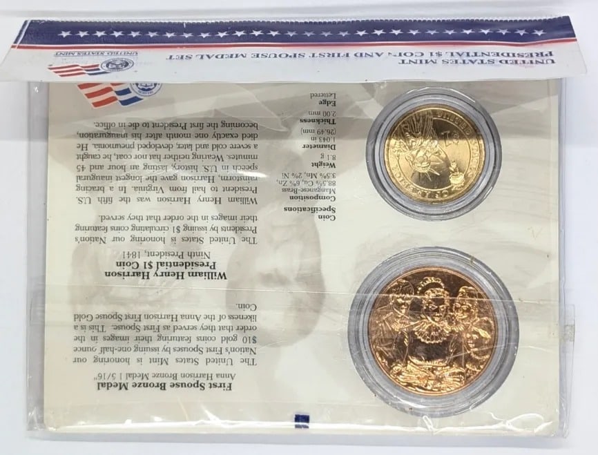 US Mint Presidential Dollar Coin And First Spouse Medal Set- Grant - 2