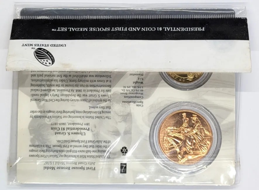 US Mint Presidential Dollar Coin And First Spouse Medal Set- Harrison - 2