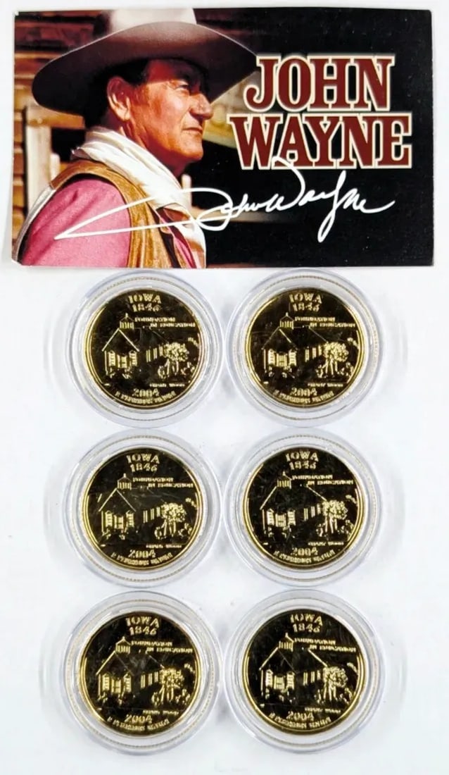 Lot of 6 John Wayne Commemorative Coin Set - 2