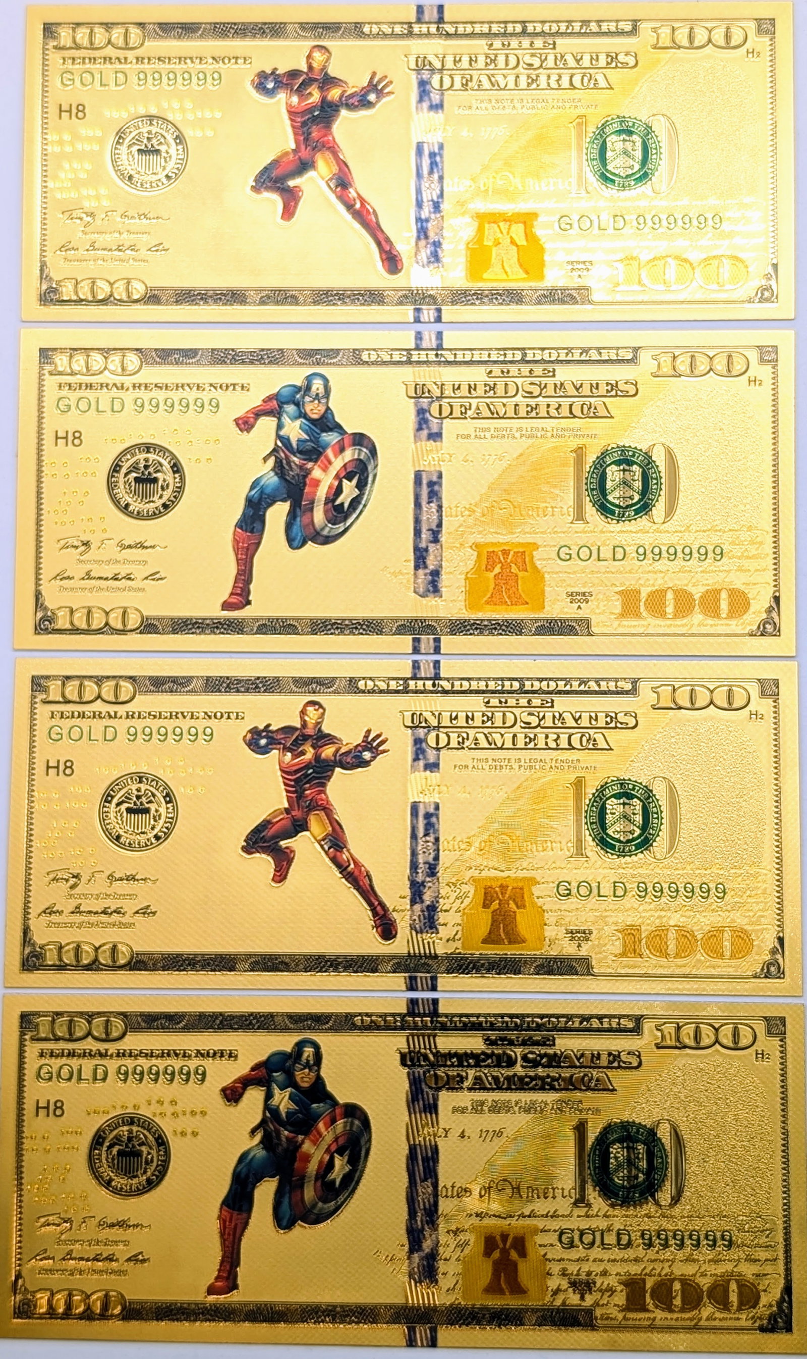 Lot of 4 Gold Foils- Marvel: _