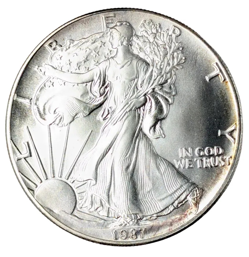 1987 American Silver Eagle- First Year of Issue, Toned (1 of 2)