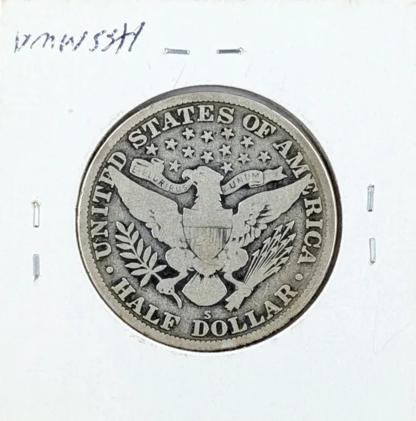 1915-S Silver Barber Half Dollar - 2