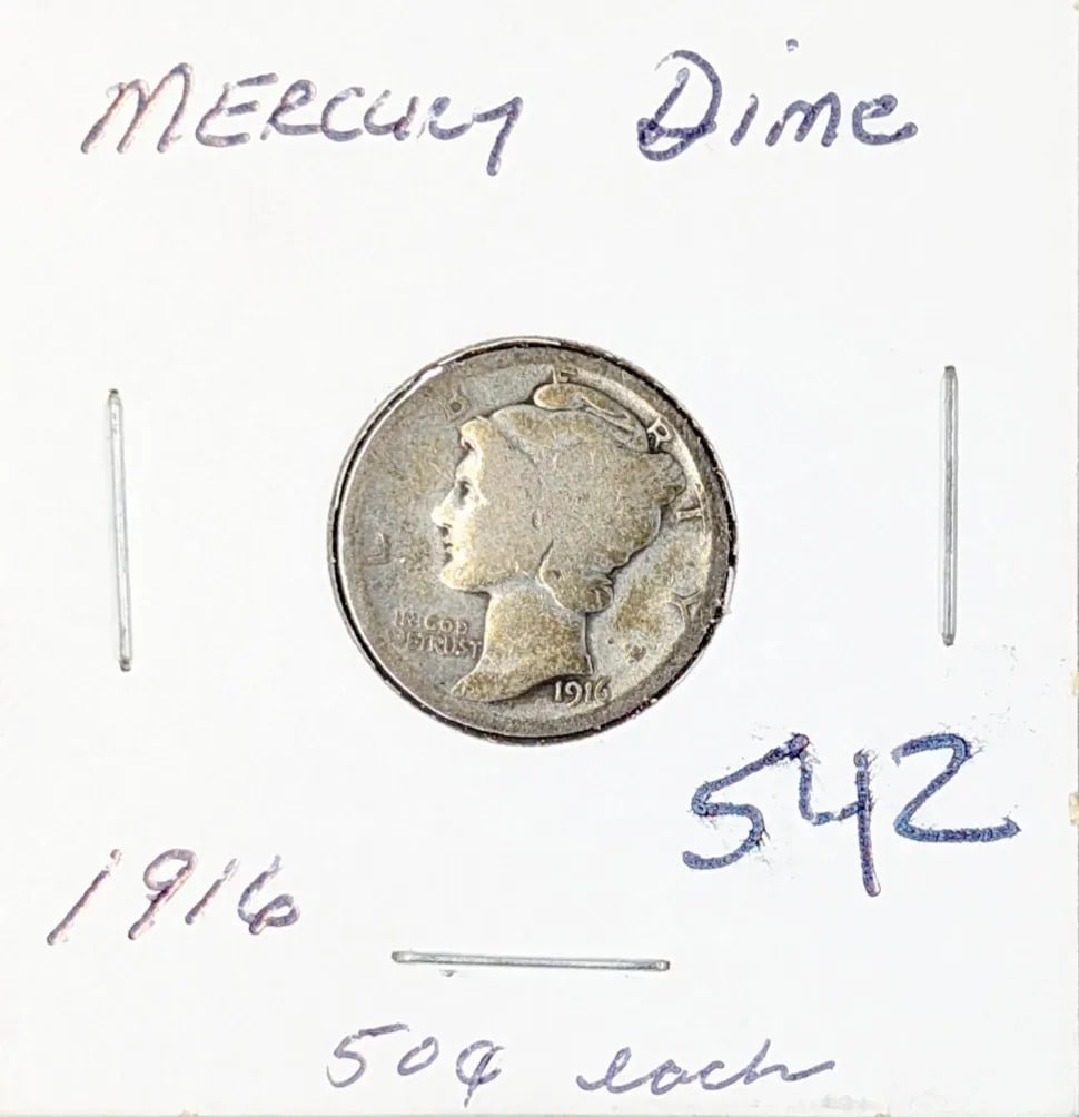 1916 Silver Mercury Dime- First Year of Issue: _