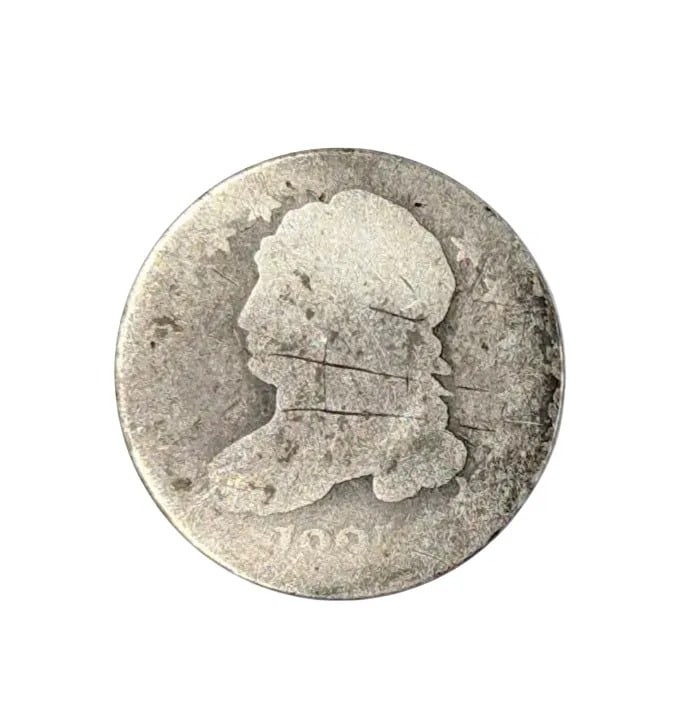 1835 Silver Capped Bust Dime: Heavily Circulated