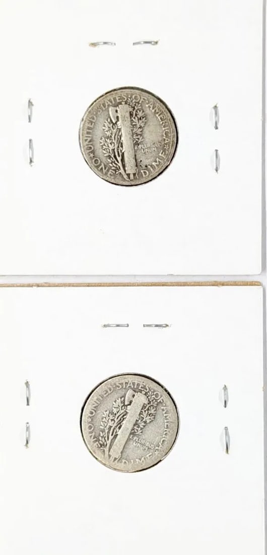 Lot of 2 Silver Mercury Dimes - 1925, 1936 - 2