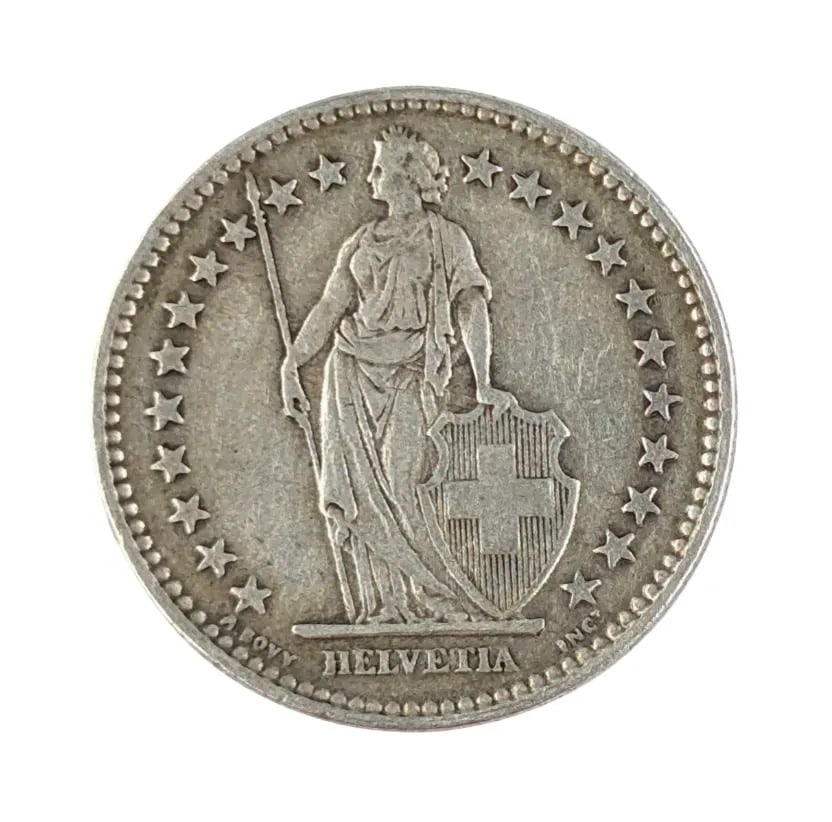 1937 Silver Swiss 2 Francs: _