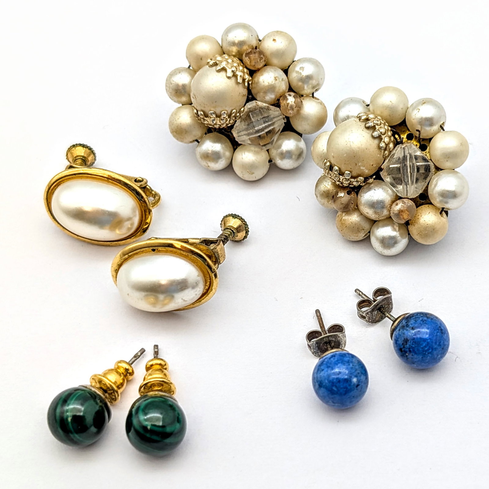 Lot of 4 Classic Clip Ons & Stud Earrings- Includes Brand Napier: _