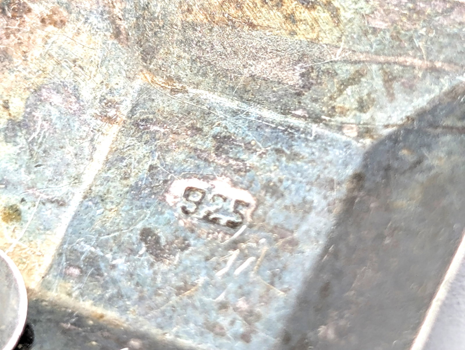 Lot of 2 Vintage Sterling Silver Earrings- Square, Hoop - 3