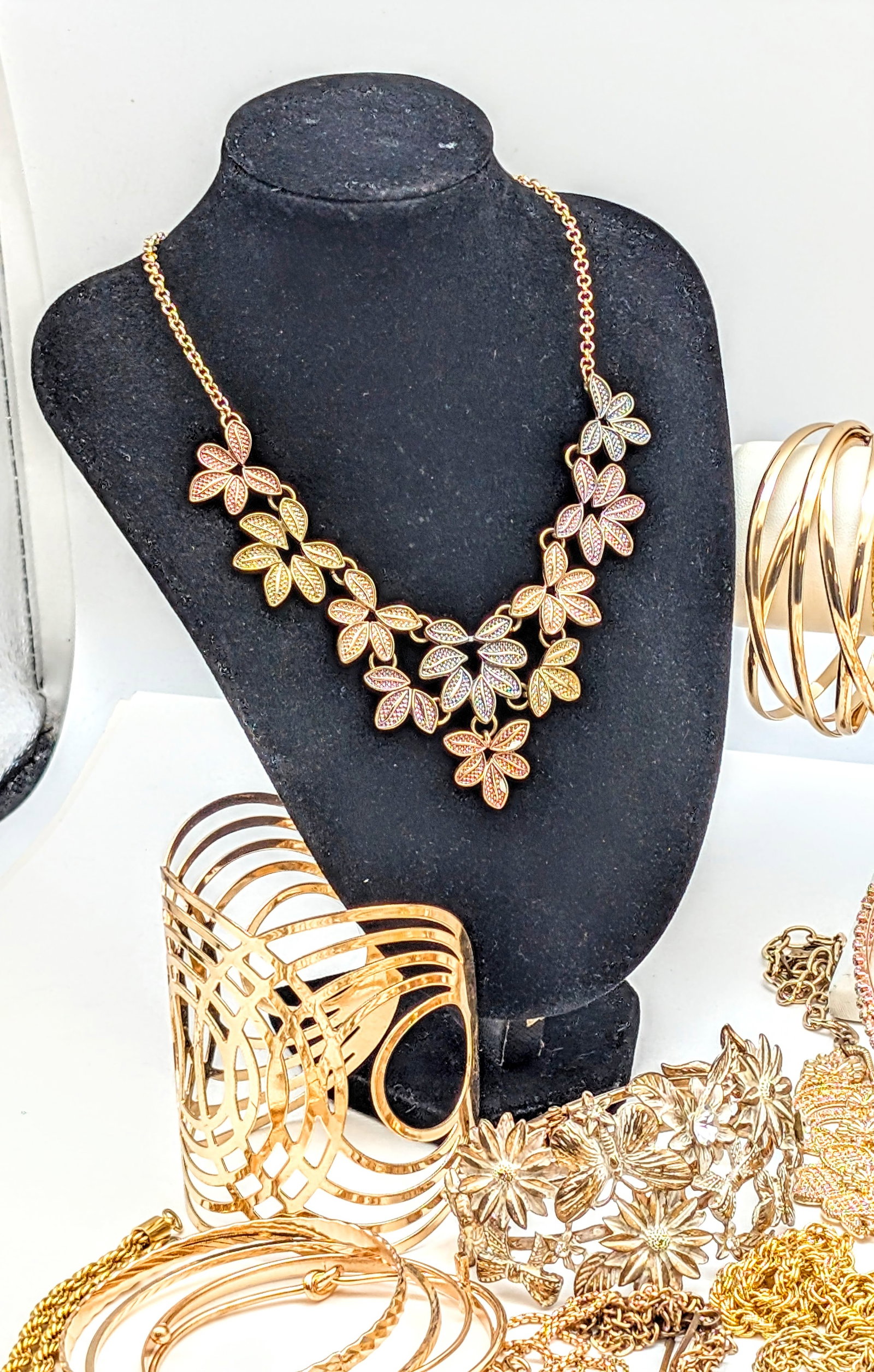 Large Lot of Gold Toned Jewelry- Necklaces, Bracelets, Pendants, etc - 4