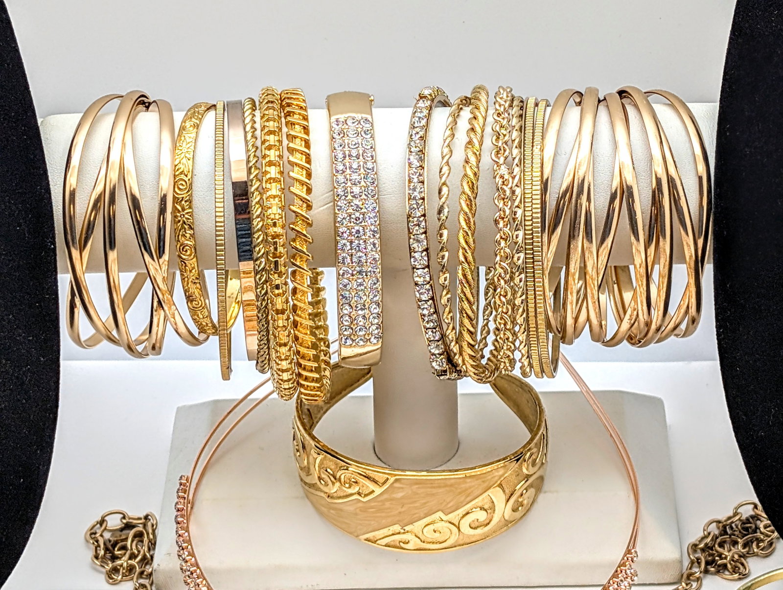 Large Lot of Gold Toned Jewelry- Necklaces, Bracelets, Pendants, etc - 5