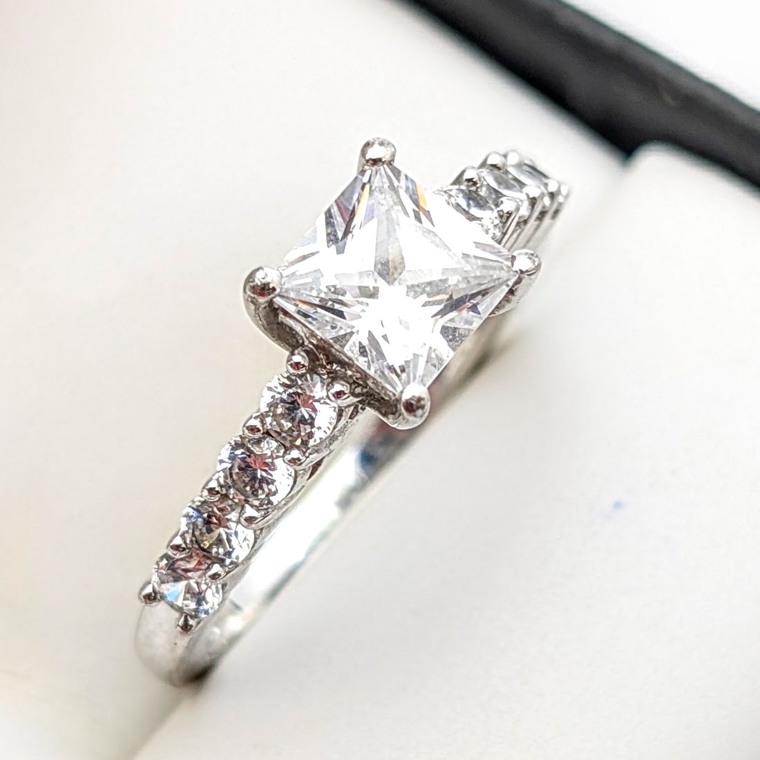 Ladies Sterling Silver 925 Ring with Stones - Great Luster - 2