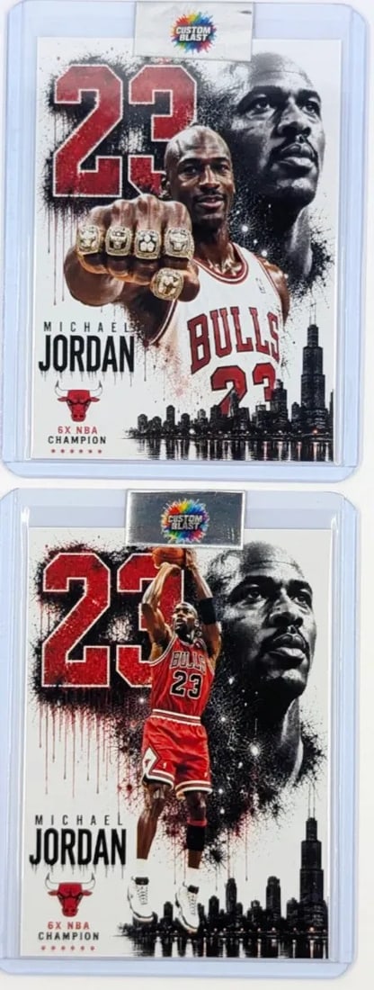 Lot of 2 Michael Jordan Chicago Bulls Trading Cards: In Protective Sleeves