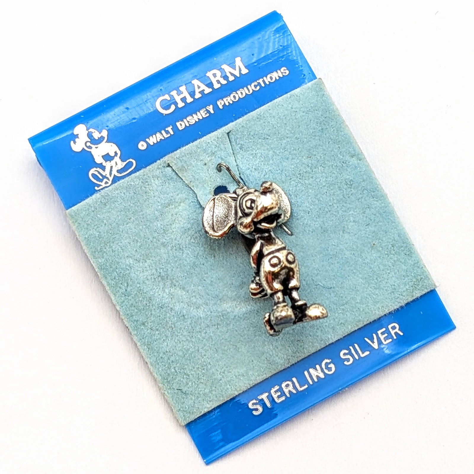Official Sterling Silver Mickey Mouse Charm. New Old Stock: Old Official Price Tag still on