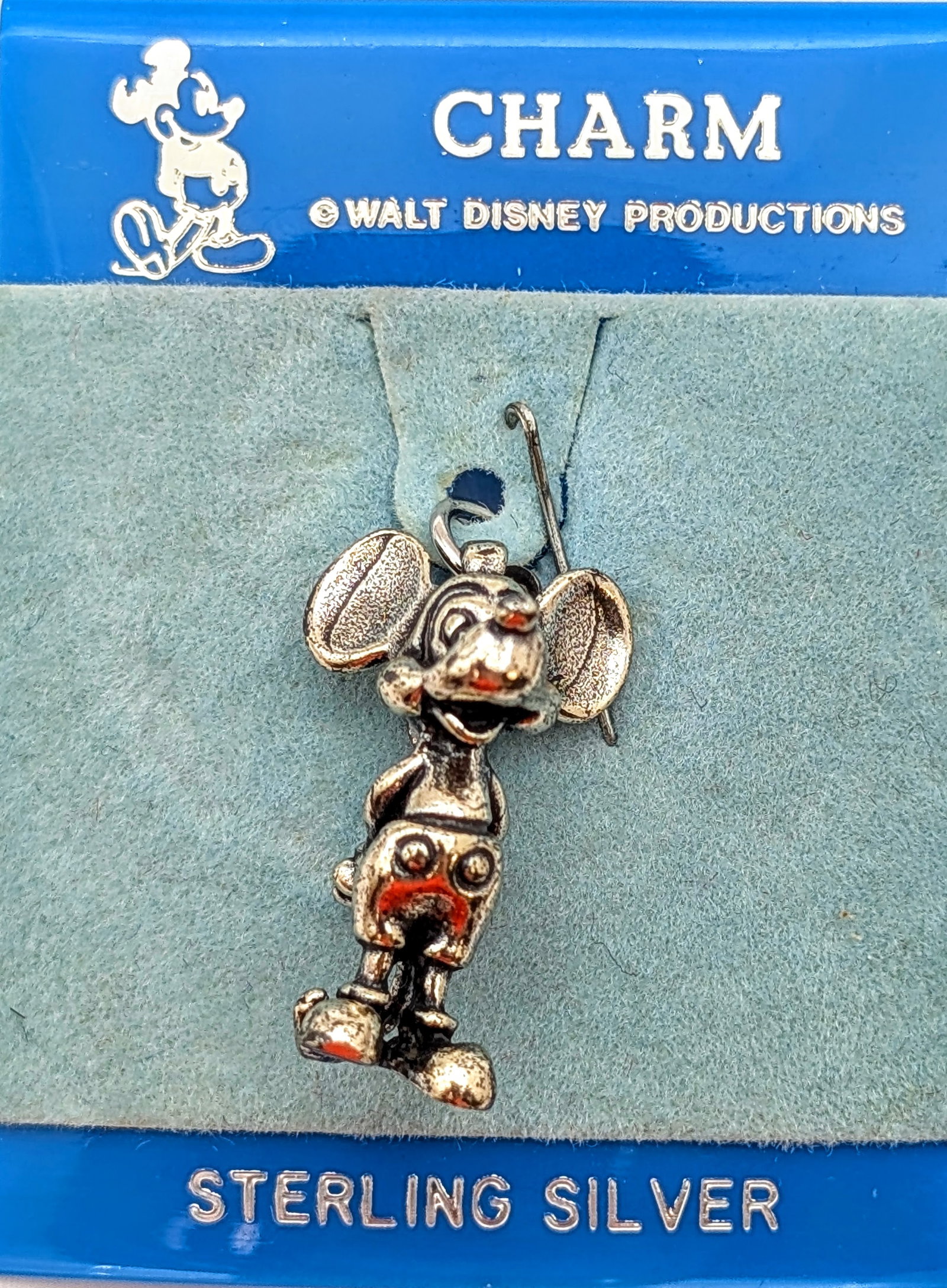 Official Sterling Silver Mickey Mouse Charm. New Old Stock - 2