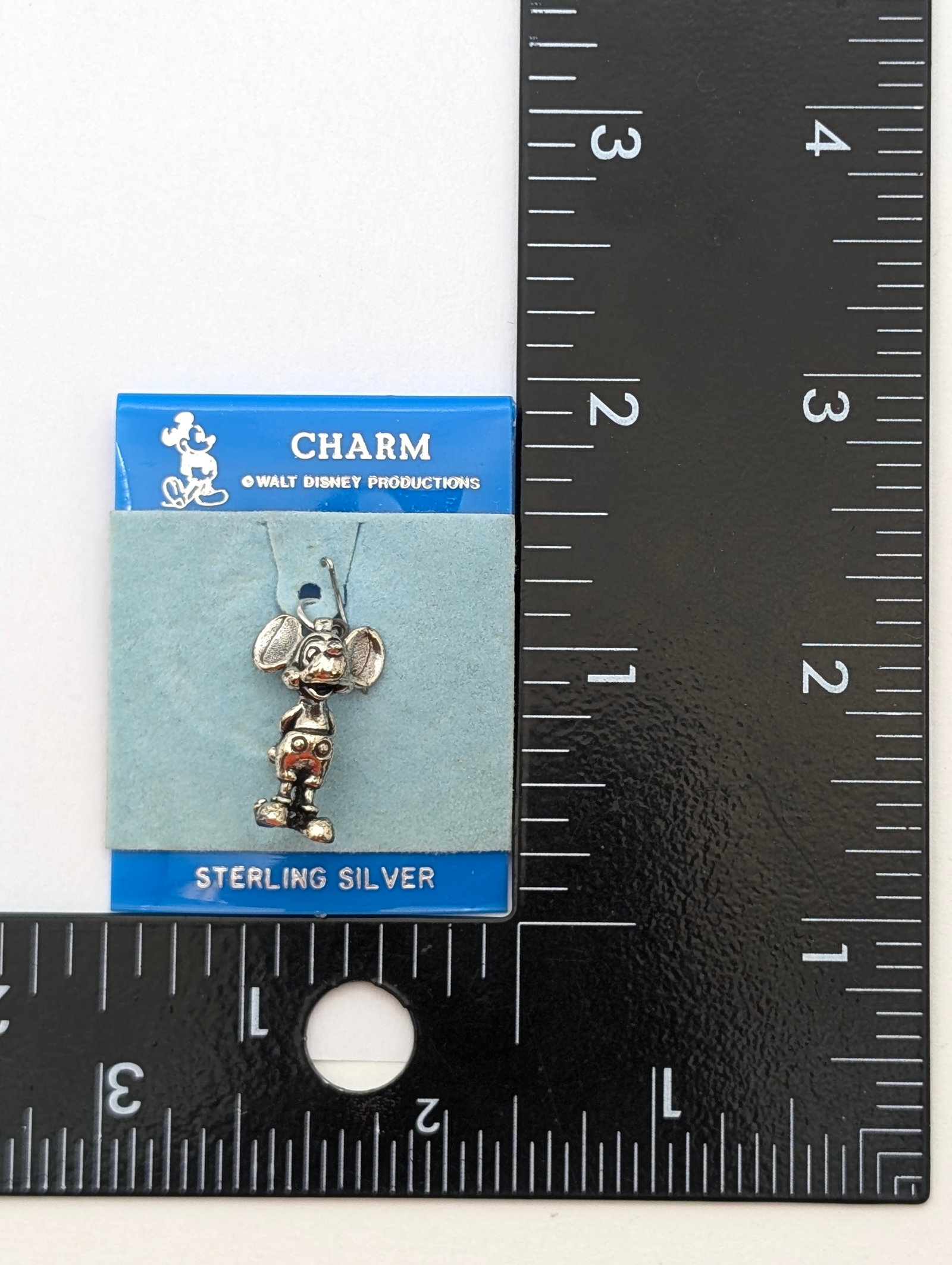 Official Sterling Silver Mickey Mouse Charm. New Old Stock - 3